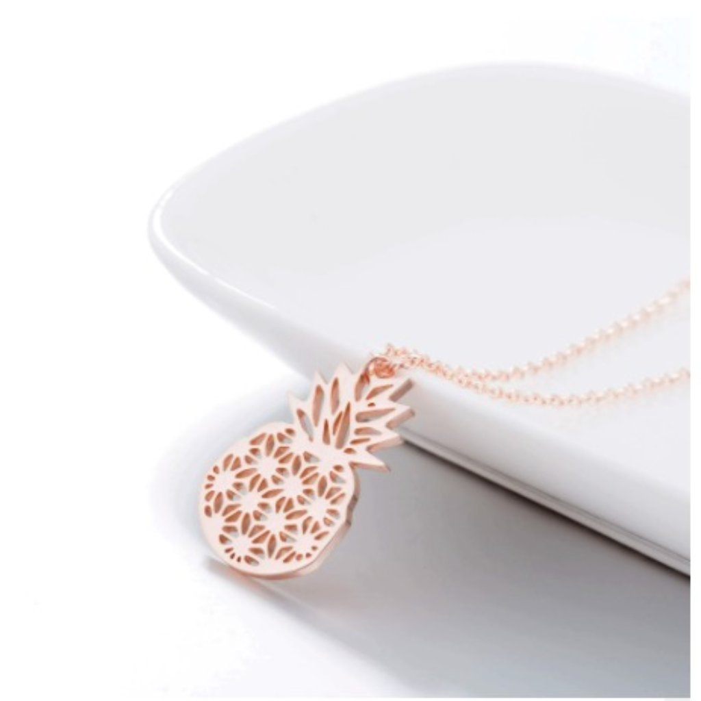 Rose Gold Pineapple Necklace